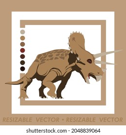 triceratops flat image vector art