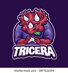 triceratops Gaming Mascot logo template