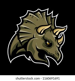 Triceratops head vector