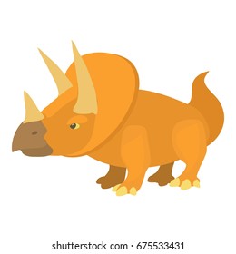 Triceratops icon. Cartoon illustration of triceratops vector icon for web isolated on white background