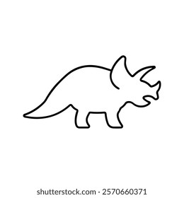 Triceratops icon. Dinosaur vector illustration. Isolated on white background.