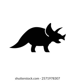 Triceratops icon. Dinosaur vector illustration. Isolated on white background.