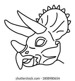 Triceratops Icon. Doodle Hand Drawn or Black Outline Icon Style