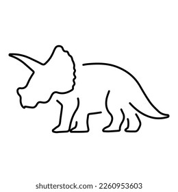 triceratops icon isolated on white background, vector illustration.