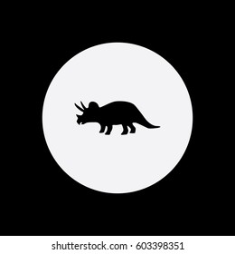Triceratops icon silhouette vector illustration