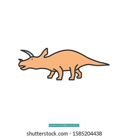 Triceratops icon vector illustration logo template for many purpose. Isolated on white background.