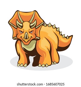 TRICERATOPS ILLUSTRATION CARTOON DRAWING VECTOR