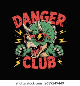 Triceratops Illustration Shirt design template