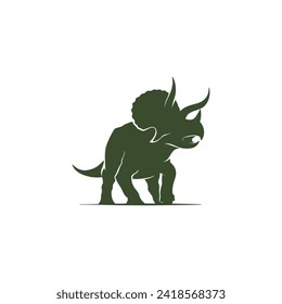 triceratops illustration in silhouette style