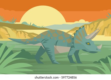triceratops in the jungle