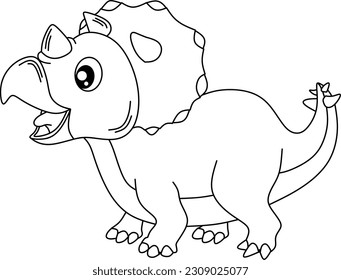 Triceratops line art for coloring page