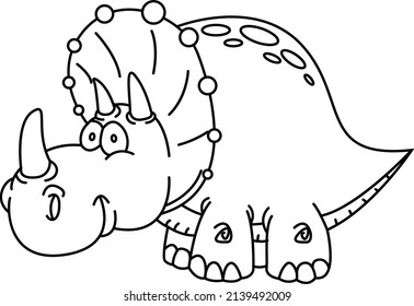 Triceratops line art vector drawing