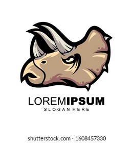 Triceratops logo design vector illustration