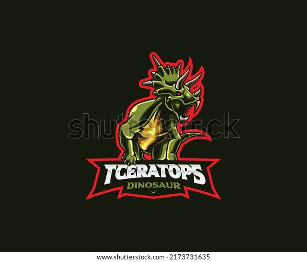 Triceratops mascot logo design.\
Triceratops dinosaur vector illustration. Logo illustration for\
mascot or symbol and identity, emblem sports or e-sports gaming\
team