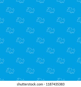 Triceratops pattern vector seamless blue repeat for any use