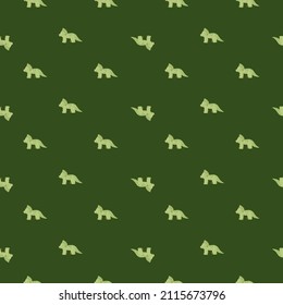 Triceratops patrón sin fisuras. Los niños hacen el fondo. Textura repetida en forma de doodle para tela, papel envolvente, papel pintado, tejido. Ilustración vectorial.