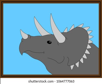 Triceratops selfie illustration/vector