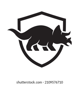 Triceratops Shield logo design element