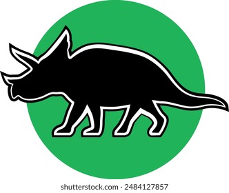 Triceratops silhouette. Dinosaur vector illustration