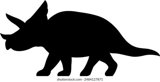 Triceratops silhouette. Dinosaur vector illustration