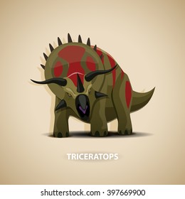 Triceratops - stock vector illustration