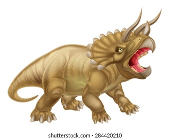 A triceratops three horned dinosaur illustration