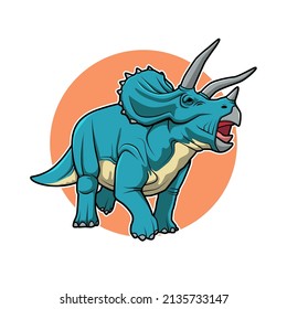 triceratops vector illustration cartoon design