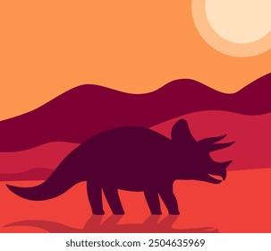 Triceratops, vector illustration with a dinosaur