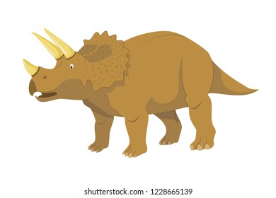 Triceratops vector illustration isolated in white background. Dinosaurs Collection.