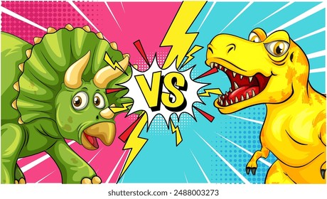 Triceratops versus T-Rex in epic clash