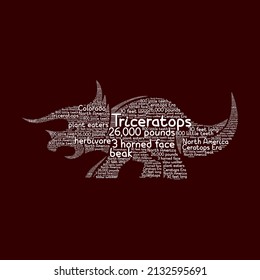 Triceratops wordcloud vector illustration design