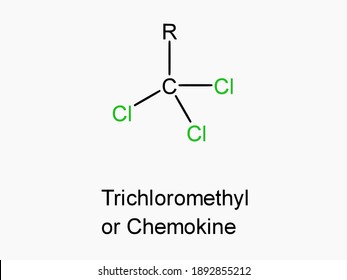 Trichloromethyl functional group molecule formula isolated on white background organic chemistry chloromethane or chloroform