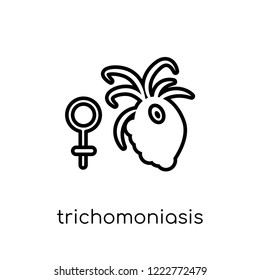 Trichomoniasis icon. Trendy modern flat linear vector Trichomoniasis icon on white background from thin line Diseases collection, editable outline stroke vector illustration