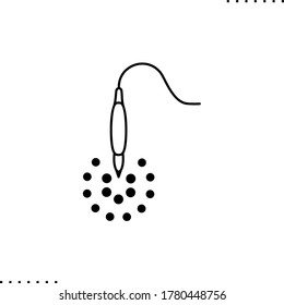 Trichopigmentation of the bald head vector icon in outlines 