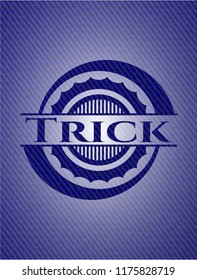 Trick badge with denim texture