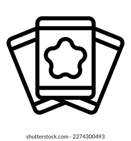 Trick cards icon outline vector. Magic hat. Wand show