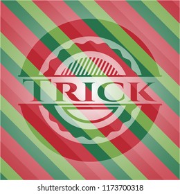Trick christmas emblem background.