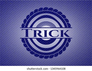 Trick emblem with denim high quality background
