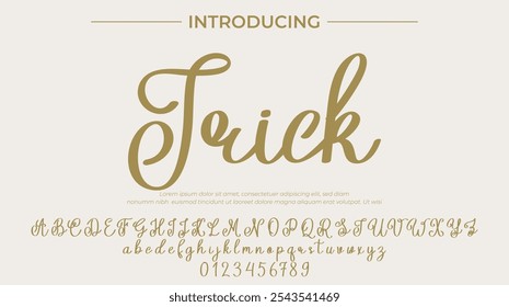 Trick Font Pincel elegante pintado com letras maiúsculas vetoriais, alfabeto, fonte