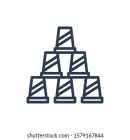 trick icon in outline style. vector illustration and editable stroke. Isolated on white background.