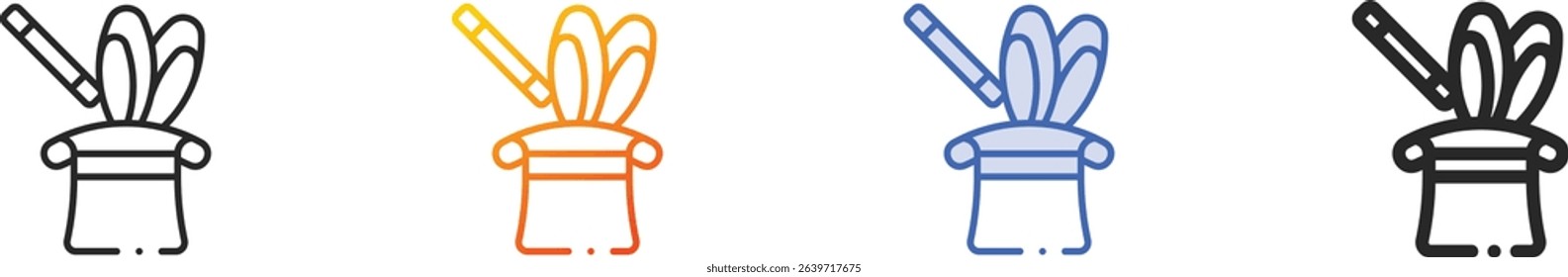 trick icon.Thin Linear, Gradient, Blue Stroke and bold Style Design Isolated On White Background