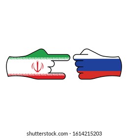 trick iran, attack russia color icon on white background