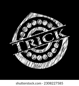 Trick on chalkboard. Vector Illustration. Detailed. 
