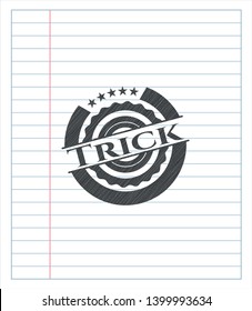 Trick with pencil strokes. Vector Illustration. Detailed.