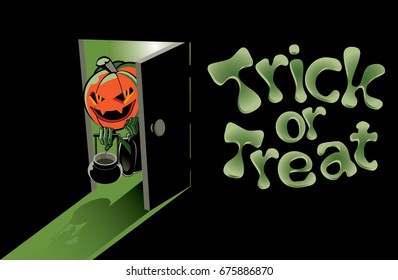 Trick or treat? A pumpkin head creature is coming in...