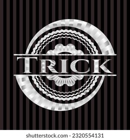 Trick silvery badge. Vector Illustration. Mosaic. 