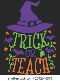 Trick or Teach Halloween Vector illustration. Happy Halloween Background Vector illustration