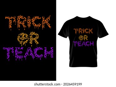 Trick or teach leopard halloween t shirt design LEOPARD TEXTURE