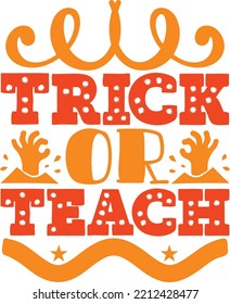 trick or teach vector file 