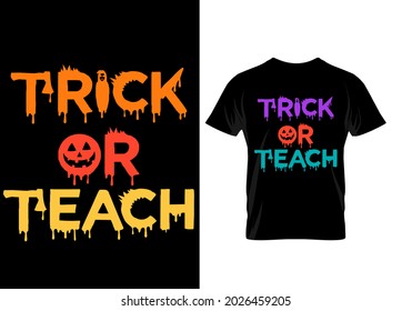 TRICK OR TEACH VINTAGE  HALLOWEEN T SHIRT